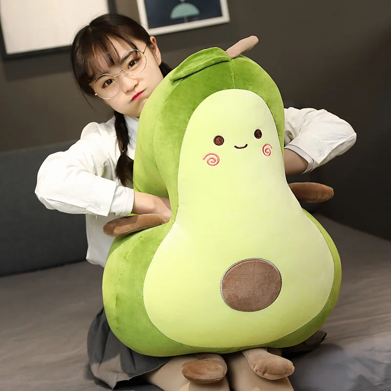 53~115cm NEW Happy Squishy Stuffed Avocado Doll Soft Green Fruit Plant Plush Toy Snuggle Buddy Xmas Gift 3
