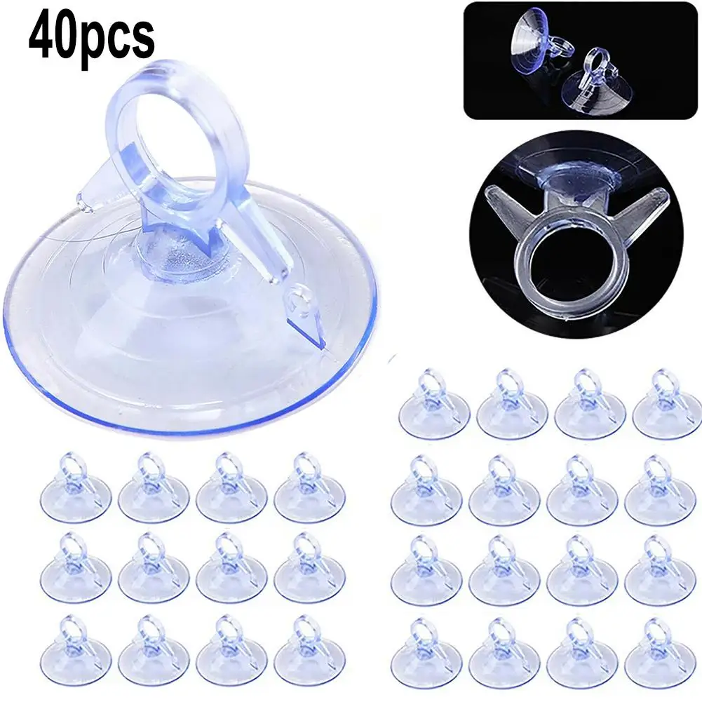 

40PCS Suction Cups Caps Suckers Glass Window Wall Hook Hanger Kitchen Bathroom Cup Hooks Home Accessories Suction Hook
