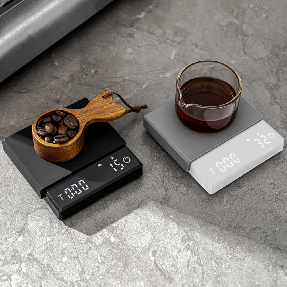 

Kitchen Coffee Scale with Timer Rechargeable Digital Scale 2000g/0.1g High Precision Cyclic Electronic Scale Home Accessories