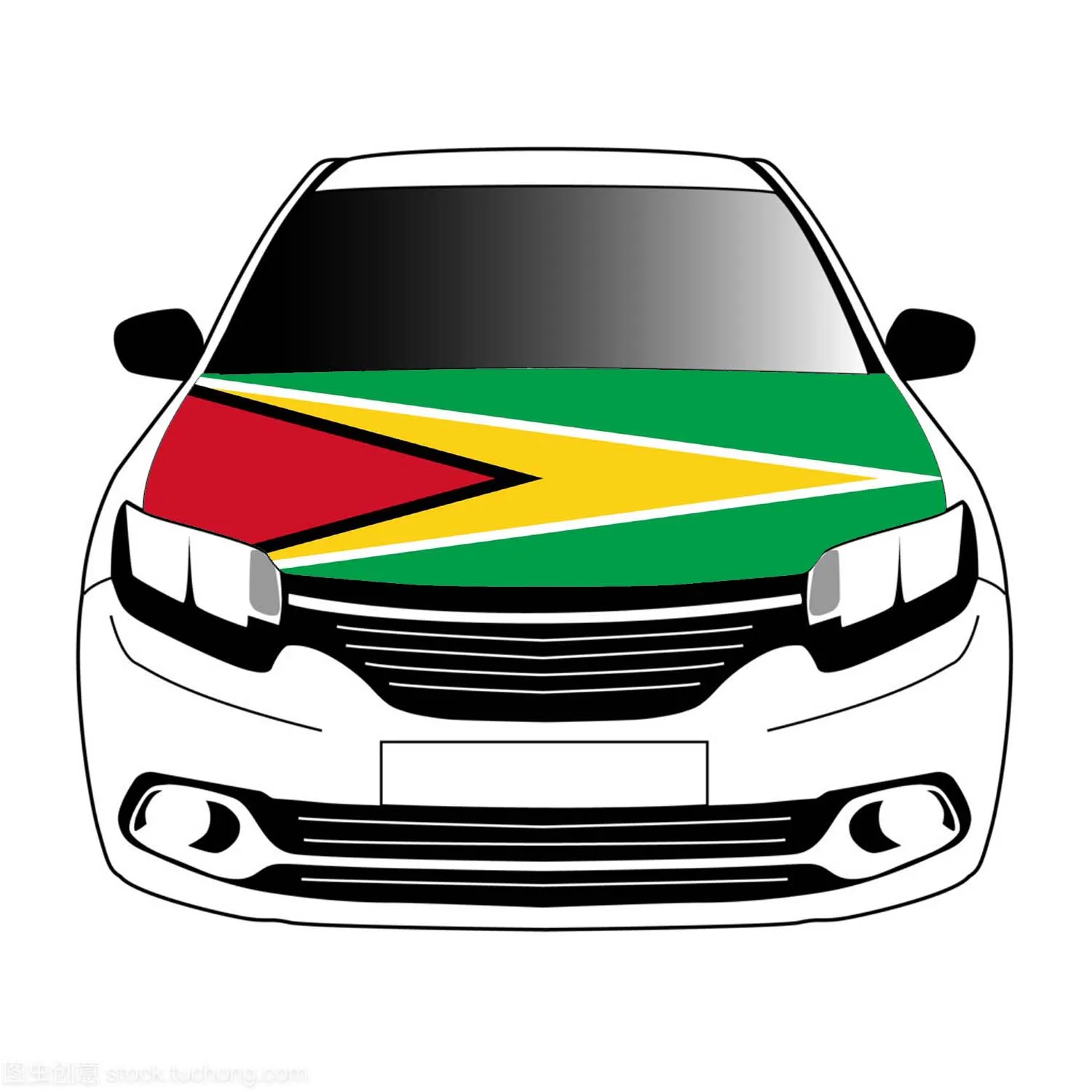 

Guyana flag car Hood cover 3.3x5ft /5x7ft 100%polyester,car bonnet banner
