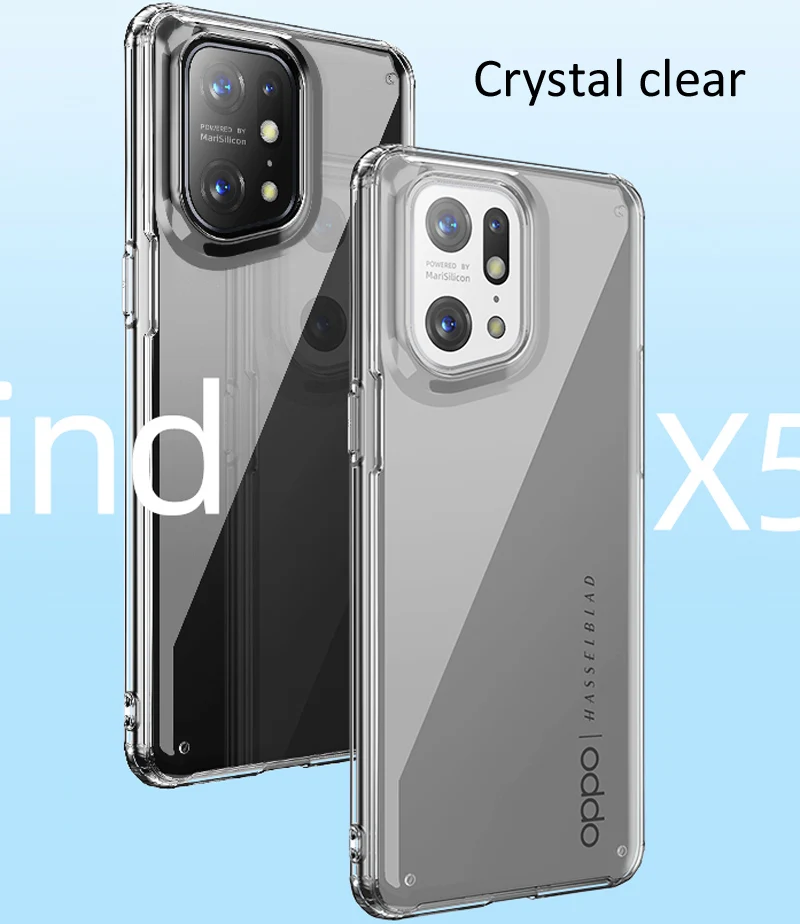 Funda de teléfono para OPPO Find X5 Pro, carcasa a prueba de golpes de  acrílico y TPU transparente, funda protectora de Airbag para Find X5 Pro