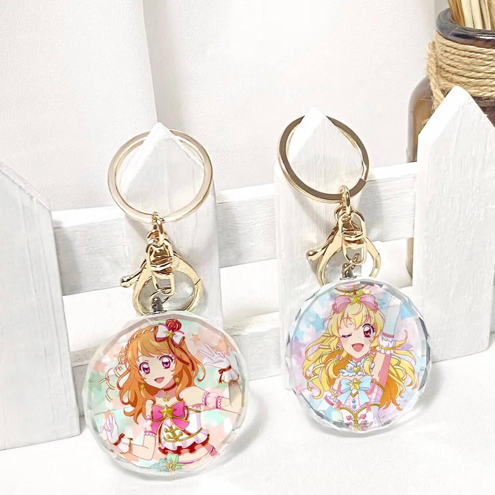 

Anime Aikatsu！Transparent Keychain Cosplay Acrylic Figure Keyring Kids Toy 4668