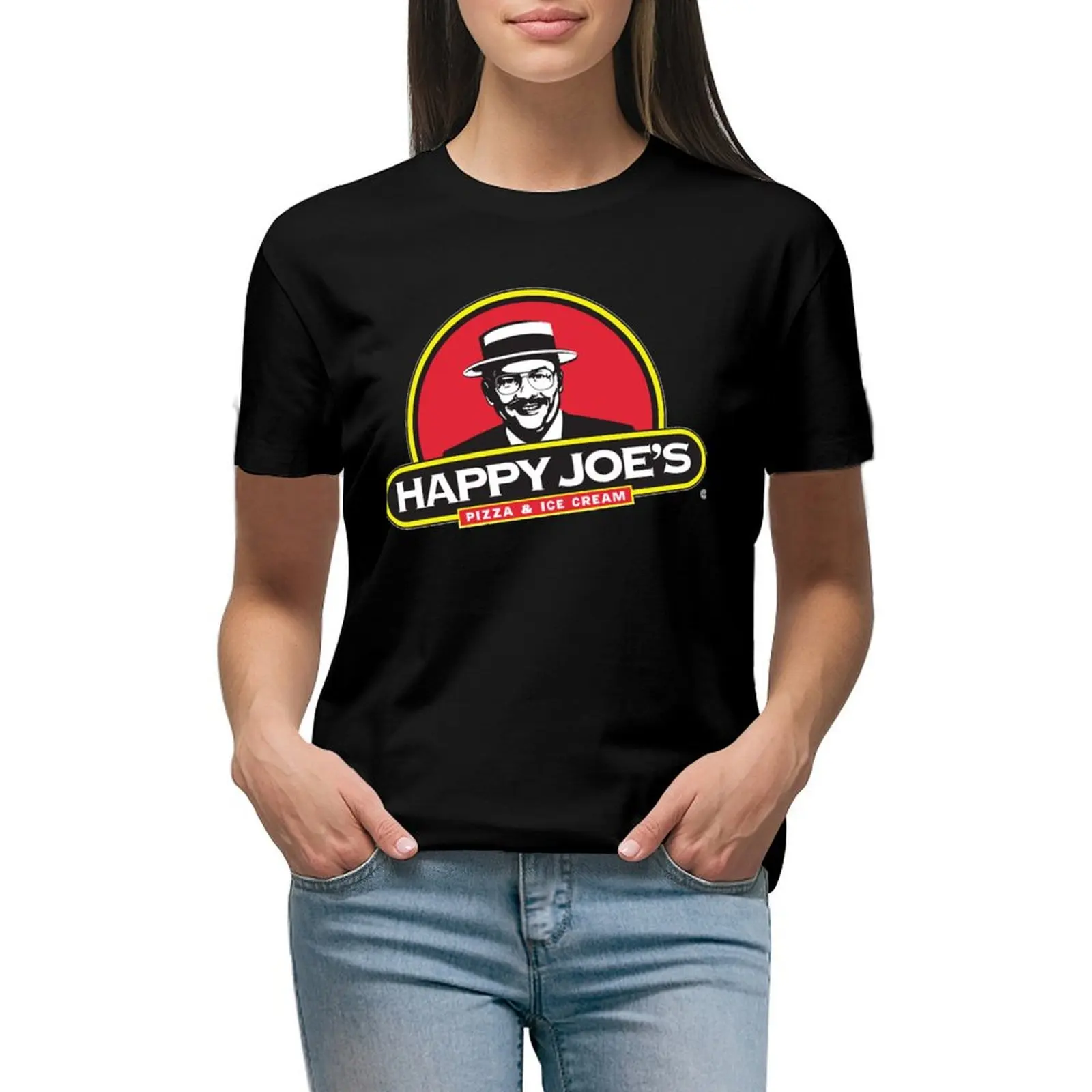 

Happy Joes logo T-shirt Short sleeve tee tops t-shirts for Women pack