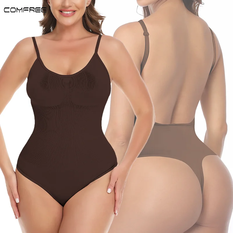 

Sexy Seamless Backless Bodysuits Shaper For Women Low Back Waist Trainer Shapewear Corsets Push Up Chest Thong Lingeries Fajas