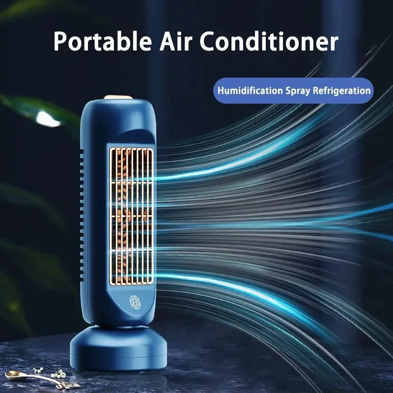 

Air Conditioning Fan USB Rechargeable Portable Air Conditioner Shaking Head Electric Fan Wireless Desktop Fan for Home Office