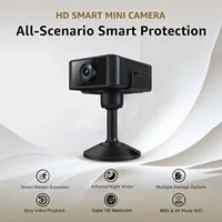 Mini caméra de sécurité intérieure, vision nocturne HD, autonomie de la batterie de 4 heures, détection de mouvement, alertes, stockage sur le cloud SD, contrôle par application téléphonique, caméra pour bébé 3