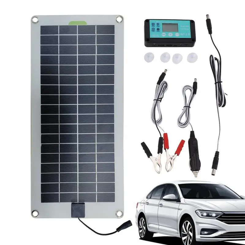 30W 12V Solar Panel Battery Charger Trickle Charging Plug And Play Solar Panel Trickle Charging Kit With Lighter