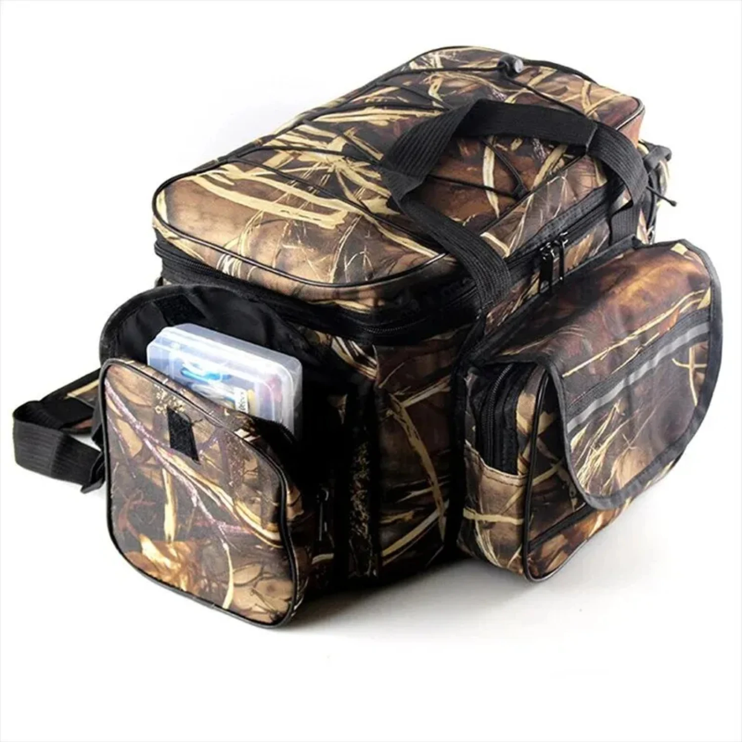 Waterproof Fishing Nylon Large Capacity Multi Purpose Fishing Tackle Two Layer Waterproof Outdoor Shoulder Bags