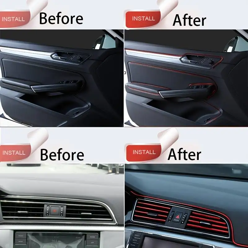 Universal Car Moulding Decoration Flexible Strips 5M/3M Interior Auto Mouldings Car Cover Trim Dashboard Door