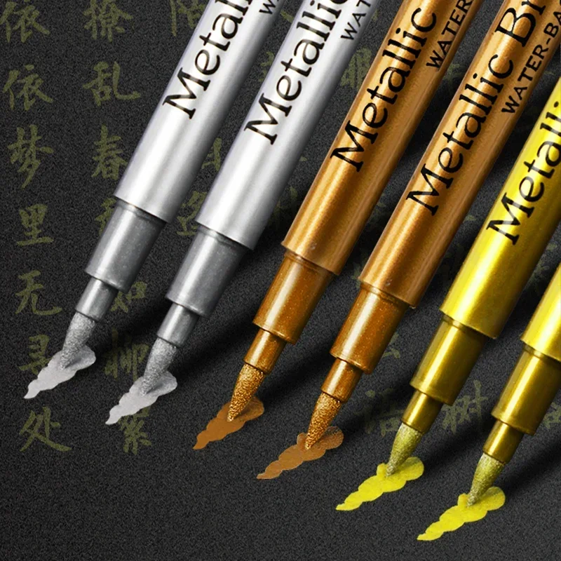 Metallic Gold Ink Gold Art Pen 1/3Pcs Metallic Marker Pens DIY