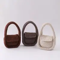 Kids Girls Knitted Hand Bags 2024 New Fashion Children Casual Cute Shoulder Bags Baby Girls INS Photograph Clothing Korean Style 1