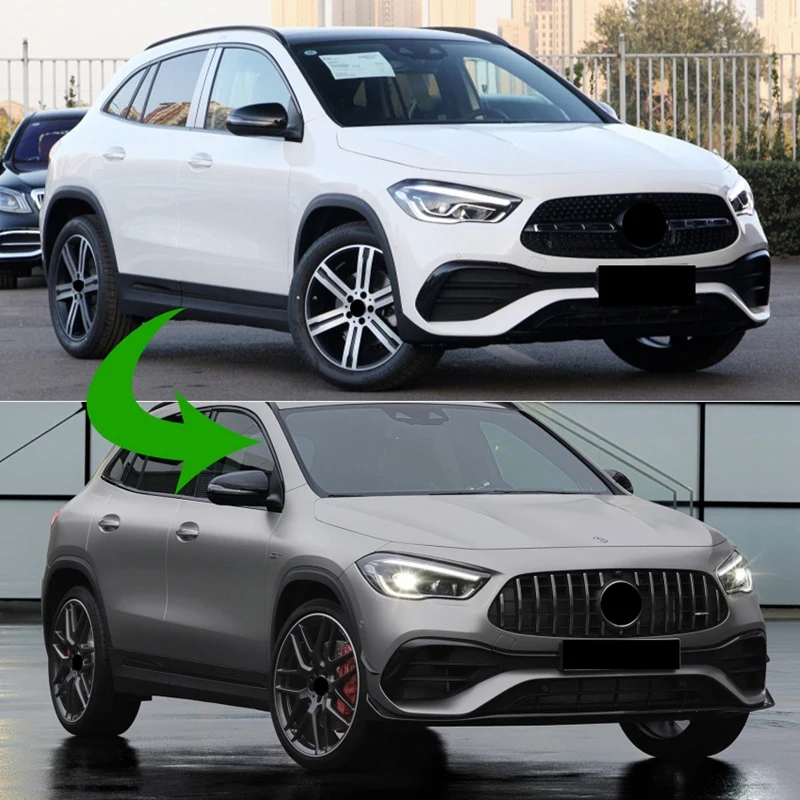 4Pcs Front Bumper Lip For Mercedes-Benz GLA H247 GLA200 GLA35 GLA45 AMG Splitter Canards Air Vent Cover