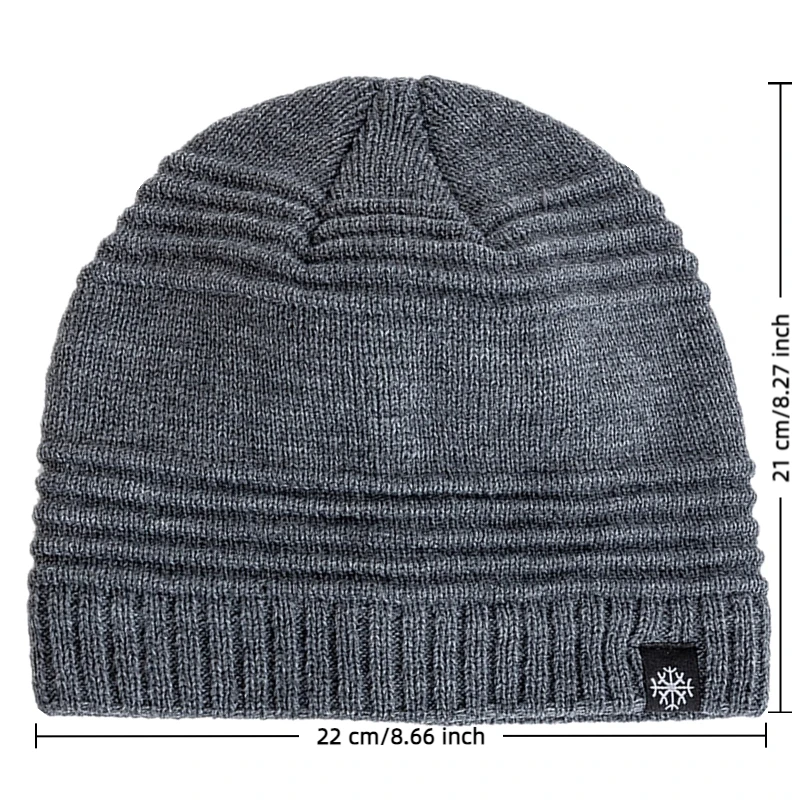 Hot Sale Unisex Fur Lined Beanie Hat Keep Warm Winter Hat Thick Hat For Men And Women Snow Label Fashion Winter Cap