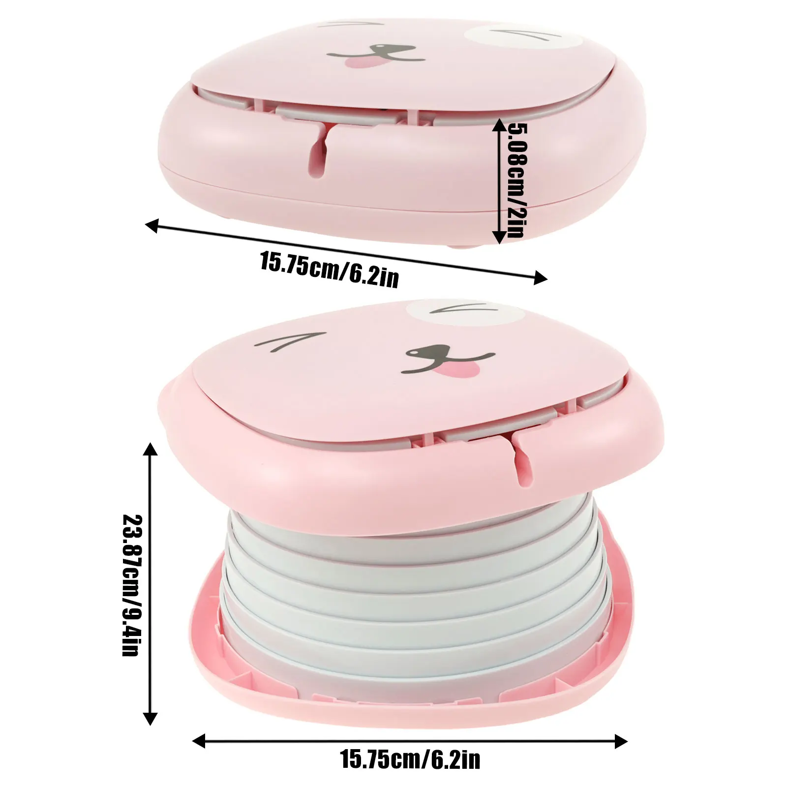 Travel Potty for Kids Toddler ABS Plastic Portable Potty with Stable Anti-slip Bottom Sturdy Curve Design Foldable Potty with