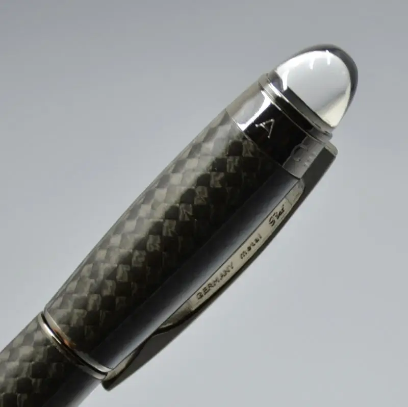 luxury black carbon fiber barrel roller ball ballpoint pens with crystal head stationery office business write gift pens