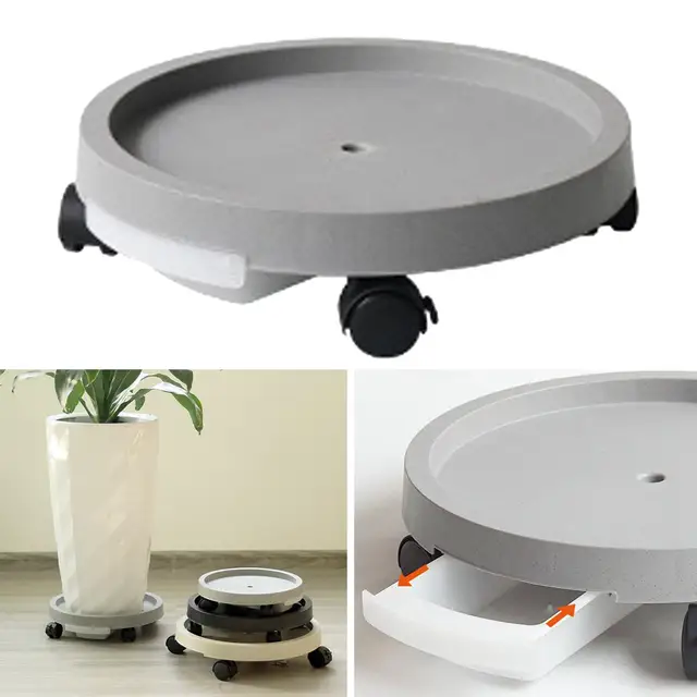 Nehéz Virágcserepek Tálca Kerekekkel Kerek Virágtartály Magas Csapágy Tároló Ültetvényes - Image 4