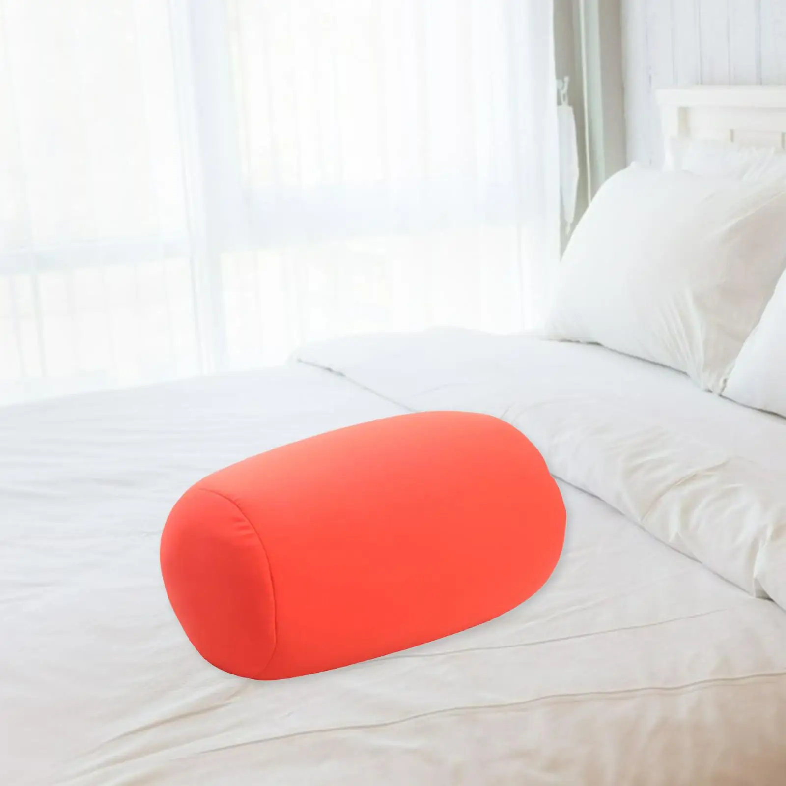 Round Roll Cylinder Bolster with Removable Washable Cover, Ergonomically
