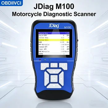 Scanner diagnostico per moto JDiag M100, strumento diagnostico per guasti moto, lettore di codici per KTM Yamaha Kawasaki Suzuki Honda