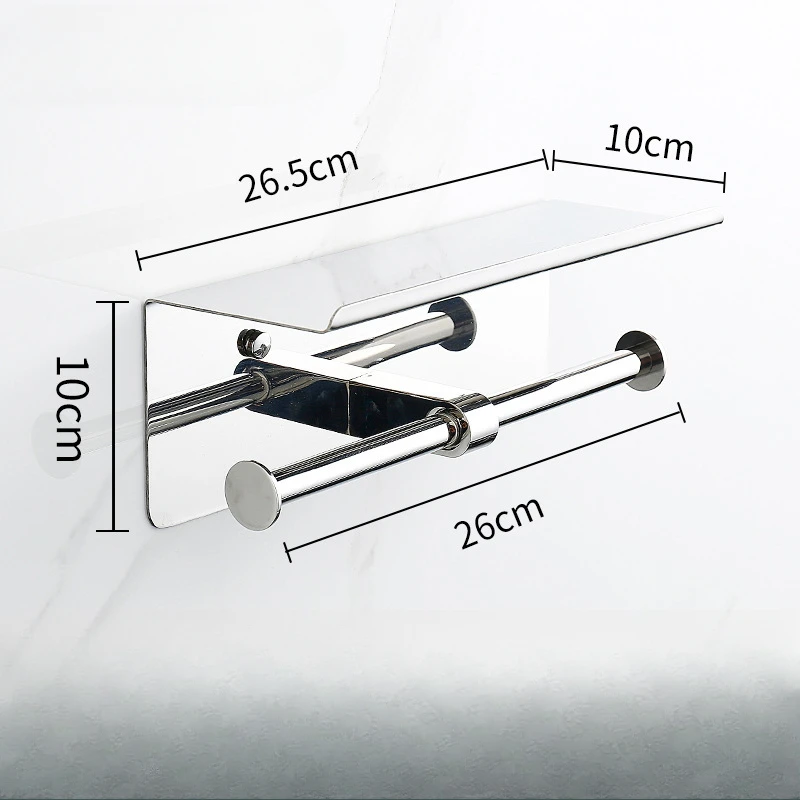 Bath stainless steel 304 glossy paper towel holder no punch bathroom paper roll holder bathroom mobile phone towel