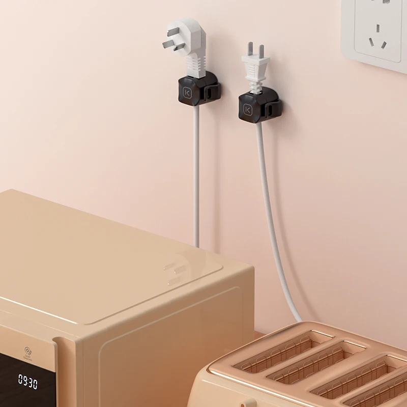 KUULAA 3/6 Pcs 케이블 클립 케이블 홀더 접착 와이어 키퍼 코드 케이블 주최자 책상 관리 아래 홈 오피스