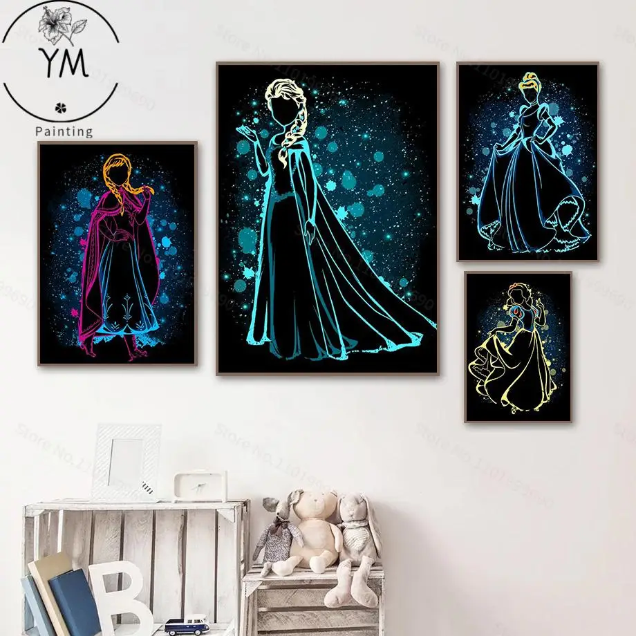 Disney Princess Canvas Painting Ideas