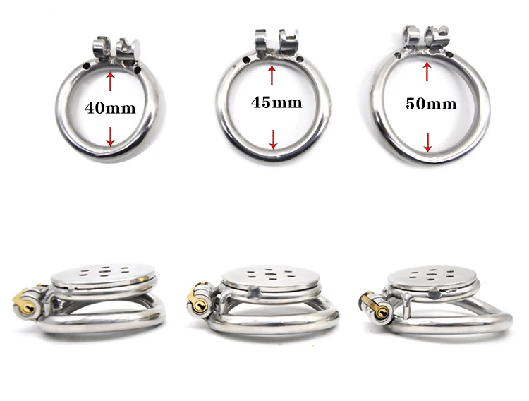 Super Small Metal Flat Lock Chastity Cage - Steel Arc Ring - Secure & Comfortable