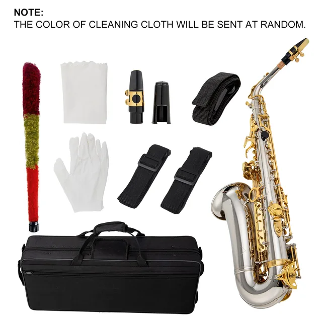 Eb Alto Saxophone Brass E Flat Sax 802 Key Type Woodwind Instrument with Cleaning Rod Cloth Gloves Strap Padded Case - Image 3