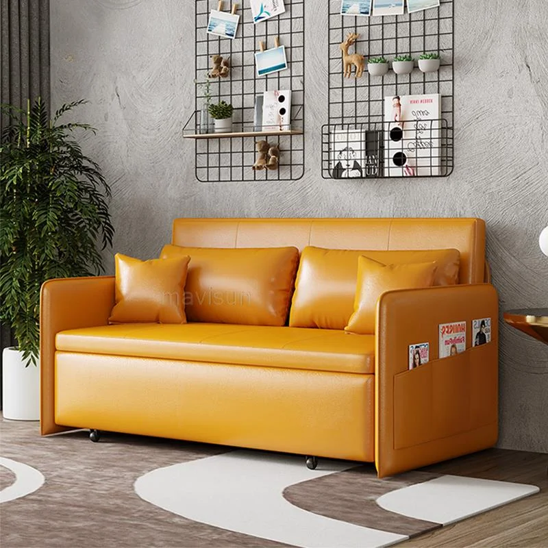 

Multifunctional Living Room Double Seat Sofa Couch Small Apartment Sitting And Sleeping Extendable Sofa 1.5m Creative Furniture