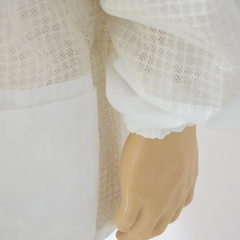 سترة تربية النحل 3 طبقات ملابس تربية النحل ملابس تربية النحل مع قبعة قابلة للإزالة بدلة مضادة للتهوية ملابس تربية النحل