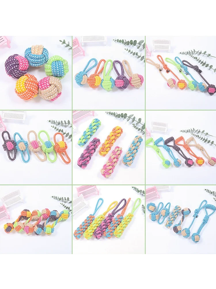 Durable Dog Chew Rope Toy Knot Ball For Small Puppies Bite Resistant Molar Teeth Cleaning Self Play Boredom Relief Pet Supplies S68b46c779490456494f69010945b96fbk