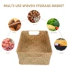 Natural Large Woven Seagrass Basket Of Straw Wicker For Home Table Fruit Bread Towels Small Kitchen Storage Container 2