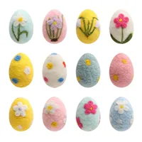 12pc Egg Hanging Ornament Colorful Painted Easter Egg For Tree Pendant Garland Room Hummingbird Stained Glass Window Hanger 2