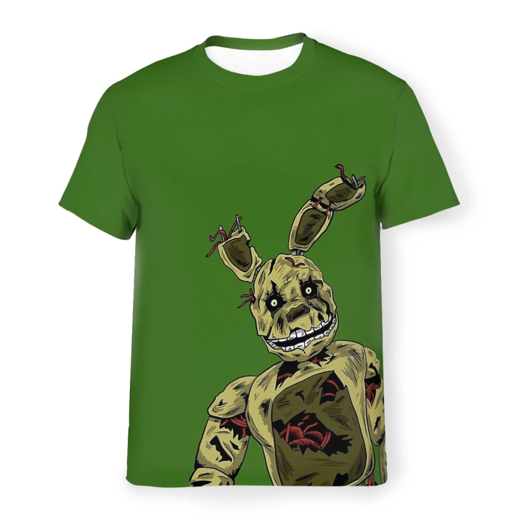 Maglietta In Poliestere Per Uomo Fnaf Horror Game Springtrap Humor Maglietta Sottile Estiva Novità Allentata