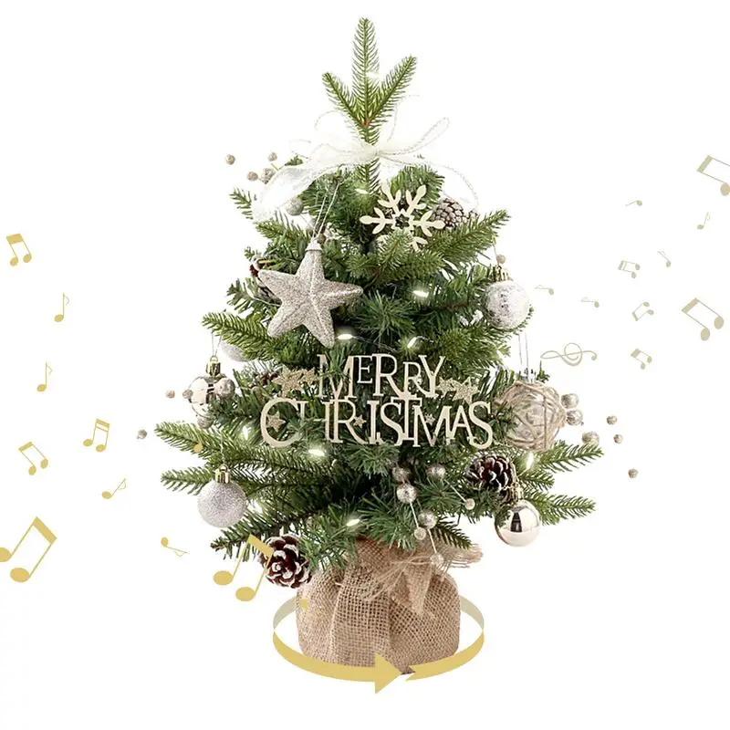 

Christmas Tree Rotating Music Box LED Light Shining Christmas Tree Toys Creative Gift For Children Boys And Girls