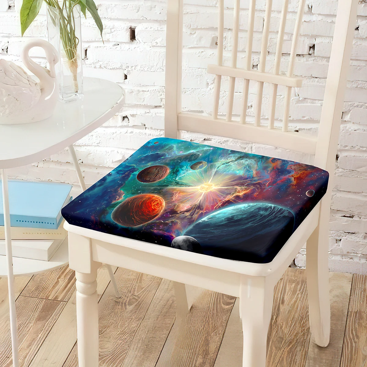 

Квадратная подушка для стула с планетами, мягкий дышащий стул для столовой, студентов, офисные стулья для ленивых, для спальни, домашний декор