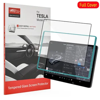 Full cover tempered glass screen protector for Tesla Model Y Juniper Model 3 2025