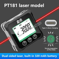 R&D PT180 PT181 Laser Digital Protractor Angle Measure Inclinometer 3 in 1 Laser Level Box Type-C Charging Angle meter for home 1