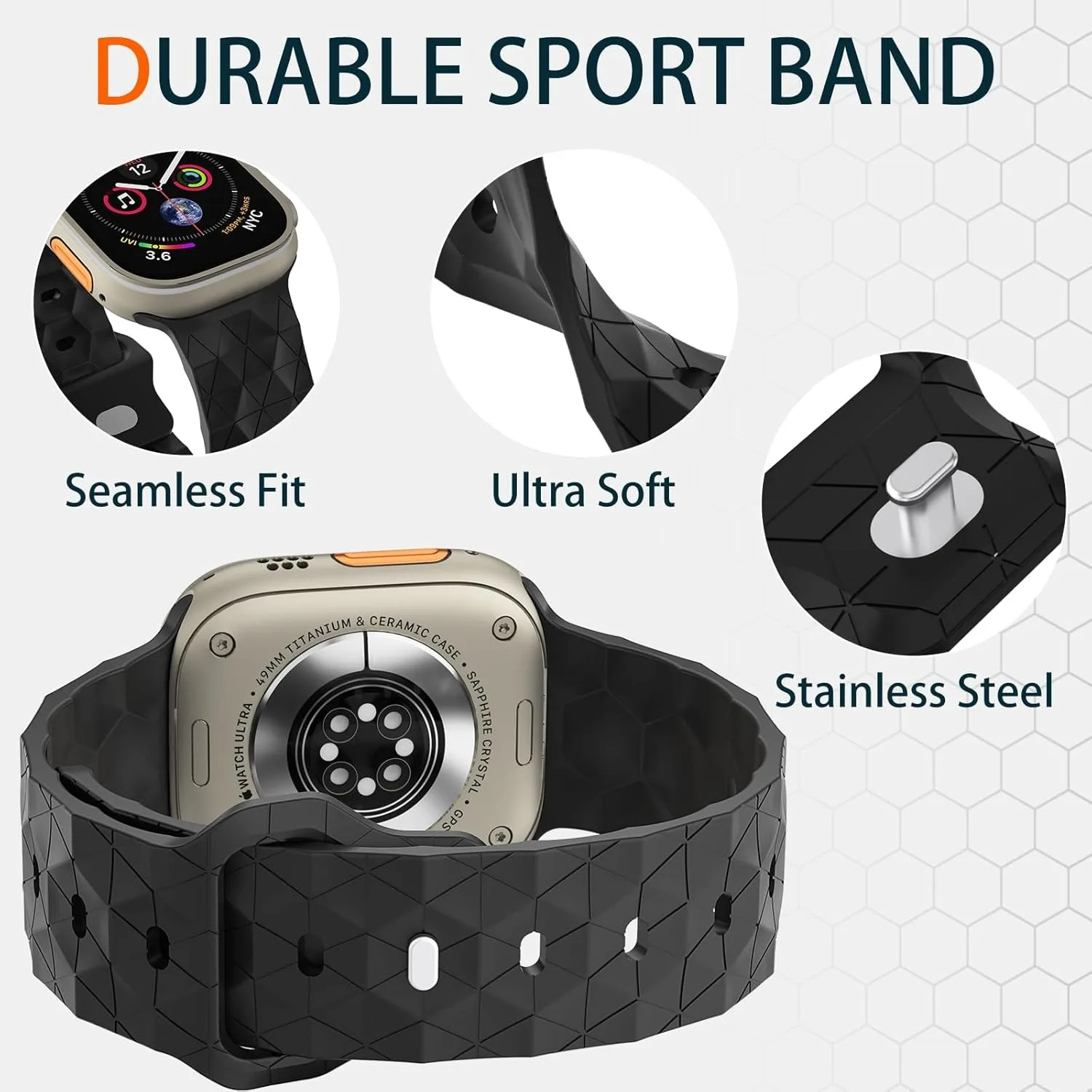 รูปสินค้า สายซิลิโคน Apple Watch สำหรับ Series 11/10/SE 46/42 มม.