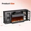 3-Sided Farmhouse Fireplace TV Stand for TVs Up To 80'', 70'' Large TVs Stands with 36'' Electric Fireplace, TV Stand 2