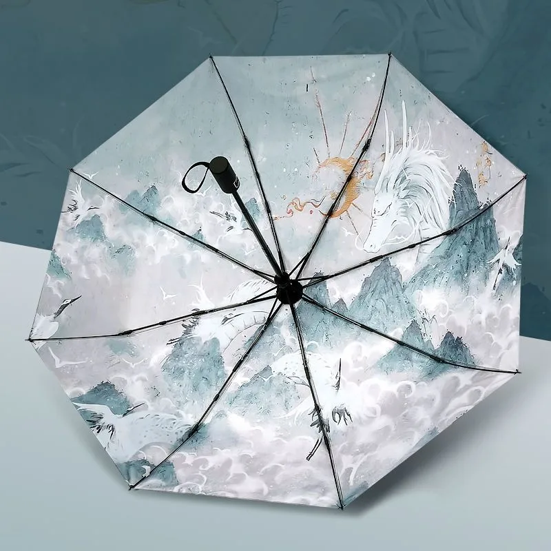 Tian Guan Ci Fu,Heaven officials blessing,Chinese style Anime,Anti-UV,Automatic Rain Compact Umbrella for Woman Man
