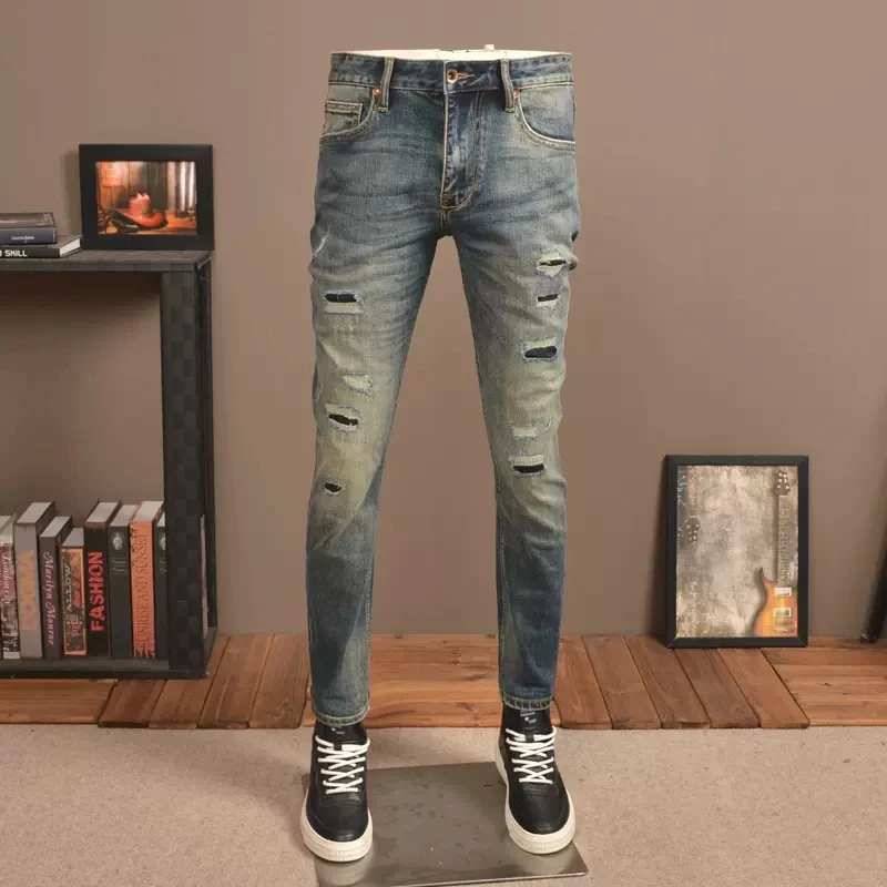 Джинсы мужские в стиле ретро