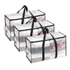 Transparent Storage Bag Large Capacity Blanket Toy Sundries Clothes Organizer Dust Proof and Moisture Moving Luggage Bags 5