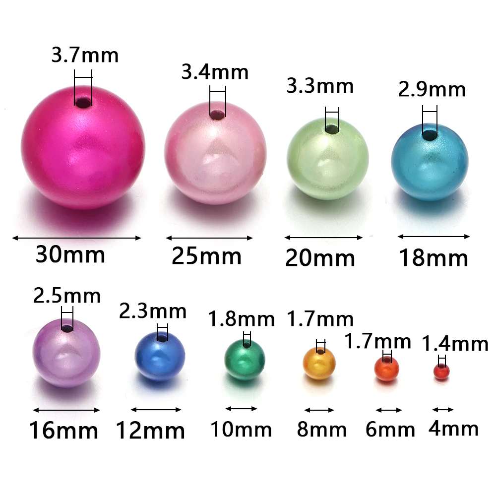 4-30mm ABS 반사 3D 미라클 샤이닝 드림 아크릴 원형 스페이서 비즈 레이저 직선 구멍 비즈 장 DIY 제작
