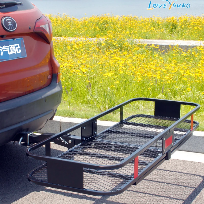 

Car tail trailer luggage frame, off-road vehicle carrying basket, folding shelf, rear hanging square mouth trailer frame