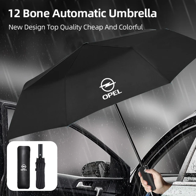Parapluie pliant entièrement automatique avec logo, accessoires de voiture  pour Opel Zafira Meriva Mokka Vivaro Vectra Antara Ampera - AliExpress