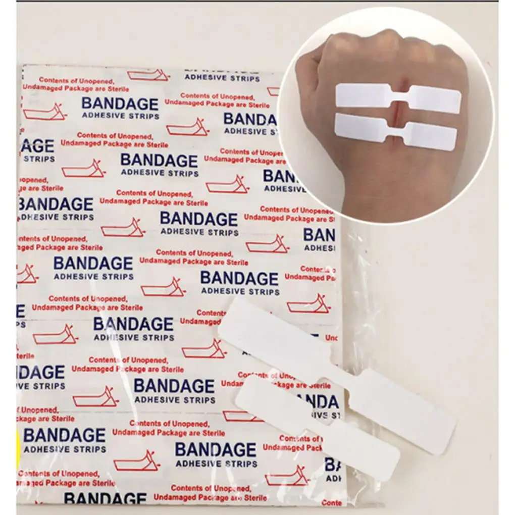

10Pcs Box Waterproof Band Aid Butterfly Adhesive Wound Closure Band Aid Emergency Kit Adhesive Bandages