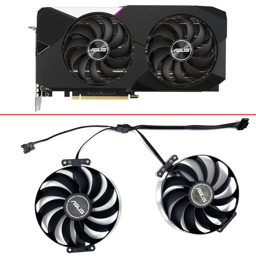Nuovo 2 Pz 95Mm 7Pin T129215Su 12V 0.5A Rtx3070 3060Ti Scheda Grafica Ventola Di Raffreddamento Per Asus Geforce Rtx 3060 Ti 3070 Dual Oc Fan
