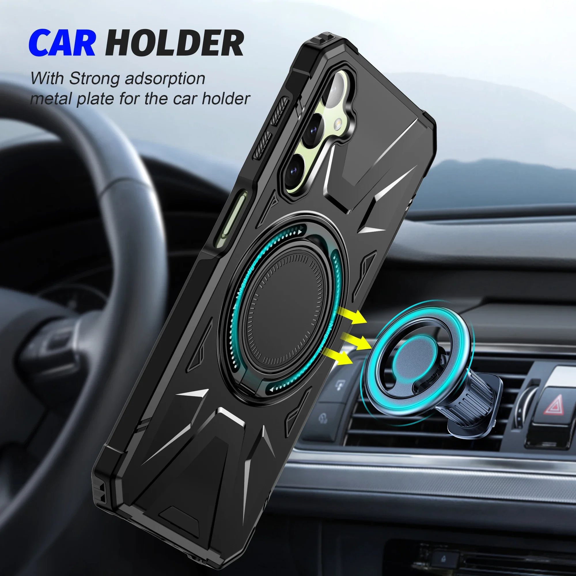 Stand Holder Ring Phone Case for Samsung Galaxy A55 A15 A35 5G A14 A54 5G A34 A05S S24 Ultra S23 FE Drop Protection Cover Coque 4