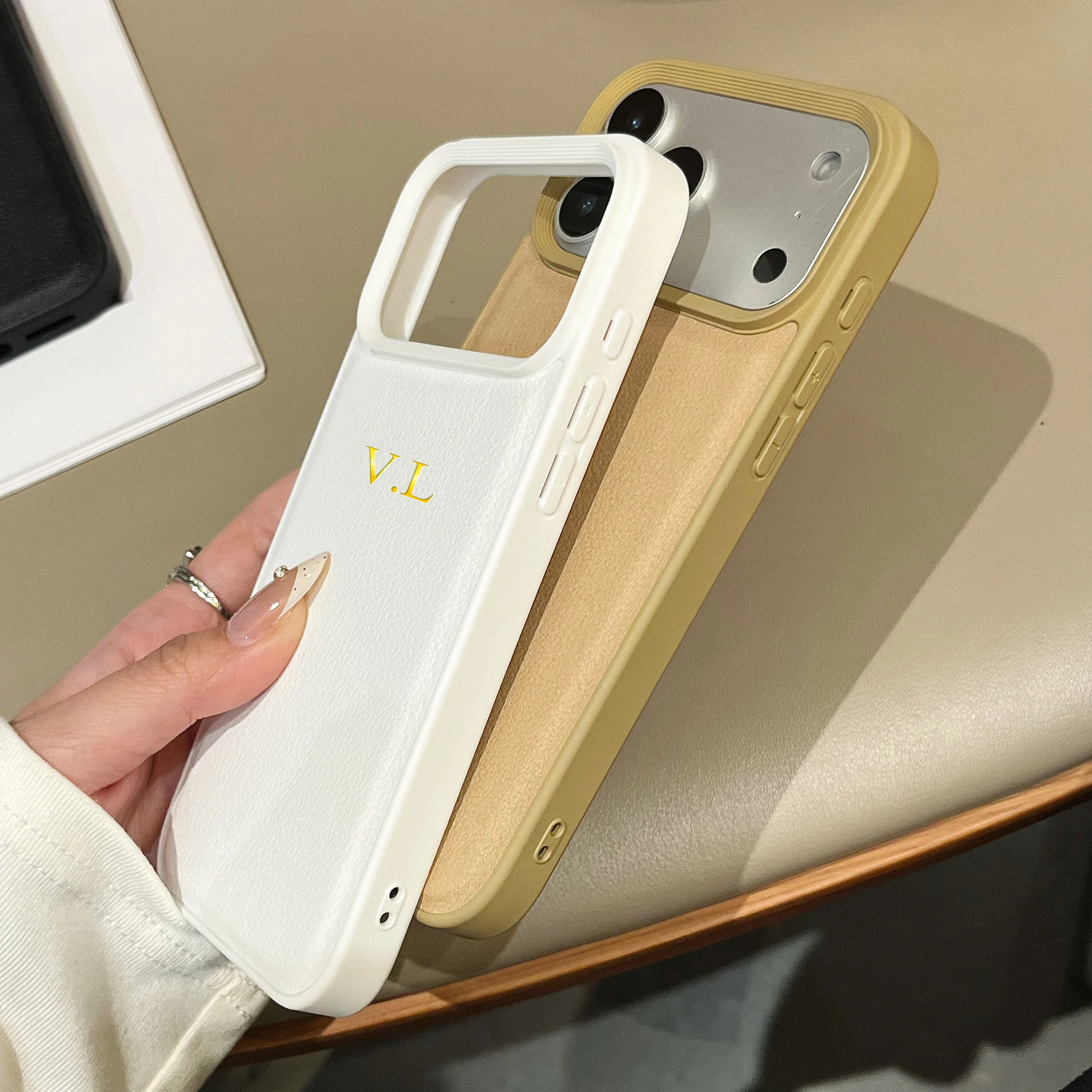 Personalized Custom Name Luxury Faux Leather Case For iPhone 17 thumbnail 5