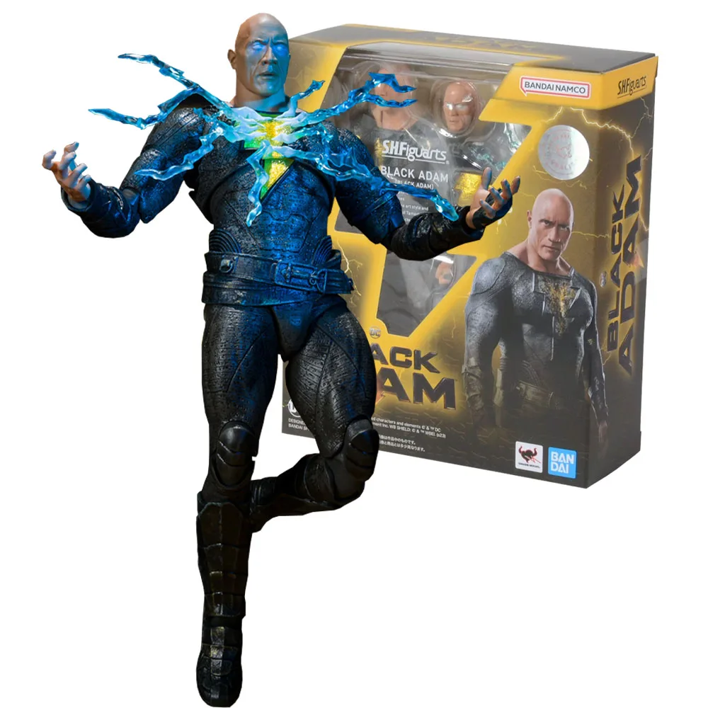 

In Stock Bandai Genuine Black Adam Model Kit Movie Figure SHF Black Adam Collection Model Anime Action Figure for Boys Toys